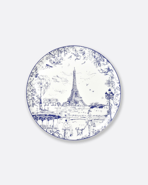 Porcelain round Tart Platter 32 cm Collection Eiffel tower Bernardaud