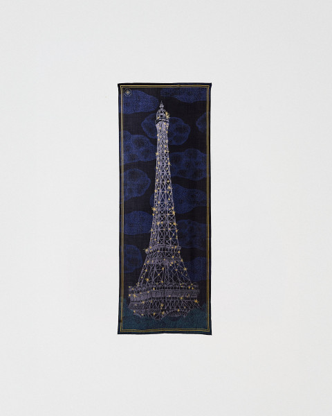67x180cm Night Wool & Silk Stole - Eiffel Tower Shop