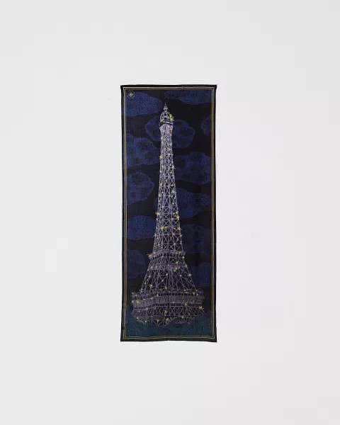 67x180cm Night Wool & Silk Stole - Eiffel Tower Shop