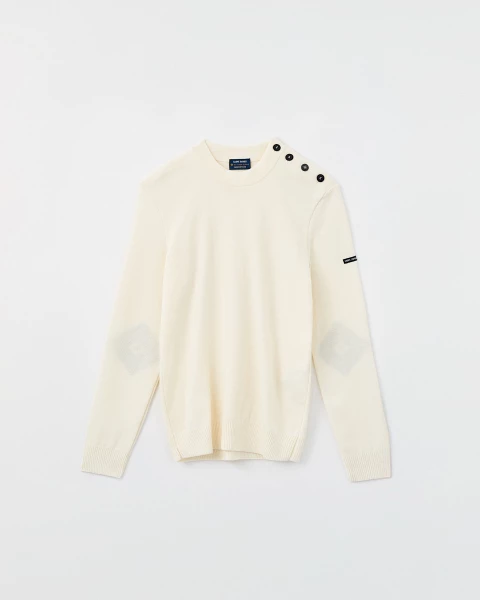 White Wool Men’s Sweater - Official Eiffel Tower Shop