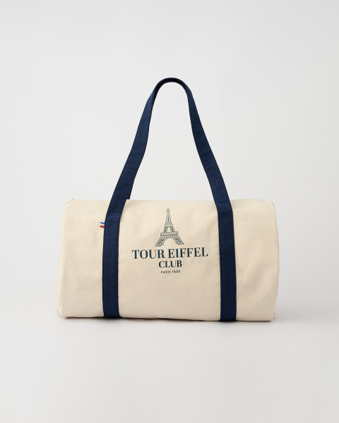 Sac Bowling Coton Ecru et Bleu - Boutique tour Eiffel