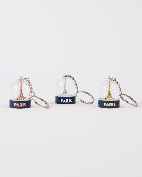 Porte-clés Boule à Neige avec tour Eiffel Argent